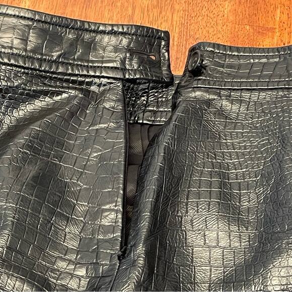 Helmut Lang Croc Embossed Patent Leather Asymmetrical Mini Skirt Black 10 Large - Picture 7 of 14